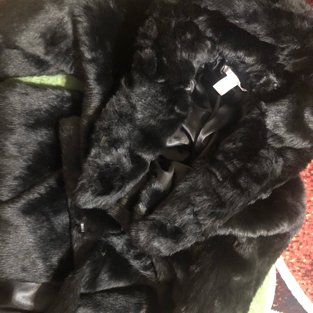 Faux Fur Hooded Full Length Coat